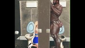 very lucky cheerleader gets to suck off james harrison in stadium restroom gloryhole