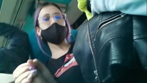 Sexy Latina gives her boyfriend a super blowjob on a public bus traveling between Bogota and Medellin – Bucarasex