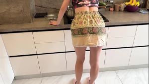 Real Cheating on Wife with her Stupid Girlfriend while Wife is in the Kitchen – Russian Amateur with Conversations and English Subtitles