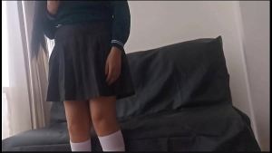 She likes to have sex after class!!! I recorded homemade sex with my school girlfriend. Is she pretty or not? The cute girl in uniform takes the opportunity to tempt me with her uniform skirt and ass