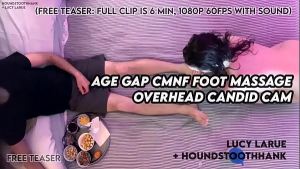Age Gap CMNF Foot Massage Overhead Candid Cam