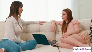 Big tits lesbian milf ass licking petite teen stepdaughter