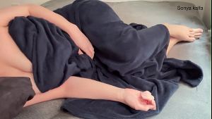 Horny Step Sister Masturbating on the bed, recording and sending it for Teacher