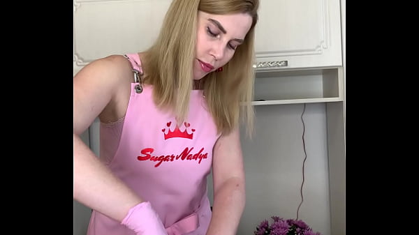 Russian sexy milf waxing hairy dick