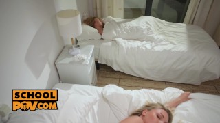 POV – Anal fuck session with sexy student slut Angie Lynx