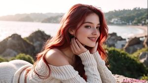 I met a beauty on a walk by the sea, fucked all her tight holes and came in her mouth[AI Generated]