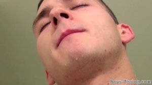 Athletic jock Jimmy Roman pees and cums after jerking