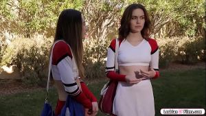 Petite cheerleader masturbating her gf