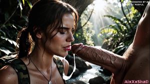 Sex with Lara Croft in a Cave, Multiple Creampies and Cum in Throat [AI Generated]