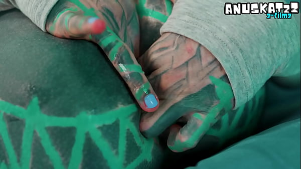 Skinny Tattooed Slut’s Anal Masturbation: Fingering and Toys Stretch Her Tight Asshole