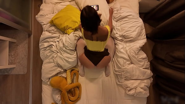 Your neighbor is plays with her tight pussy as u get ready for bed