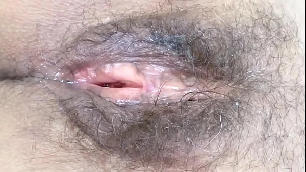 I show off my big hairy pussy after fucking and getting cumshots inside