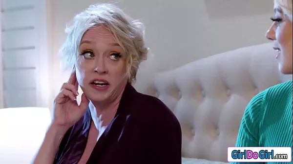 Stepdaughter strapon fucks busty unaware blindfolded stepmom