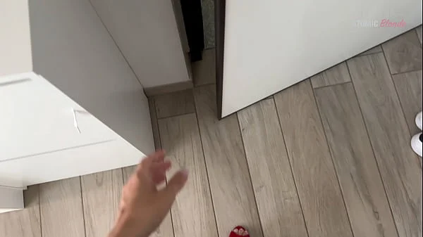 Blonde Slutty Wife Fucked by Pakistani Delivery Guy and Swallows Cum