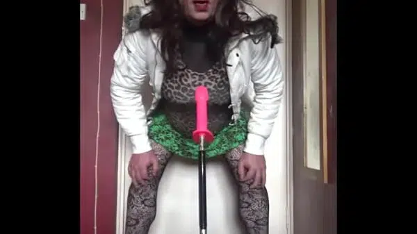 bisexual crossdresser wants to be filmed while getting his anal pussy fucked by a real cock instead of this dildo machine fucking him part 36