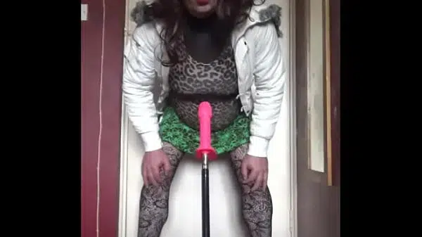 bisexual crossdresser wants to be filmed while getting his anal pussy fucked by a real cock instead of this dildo machine fucking him part 5