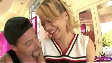 Busty Blonde Cheerleader Aurora Monroe Gets Pounded