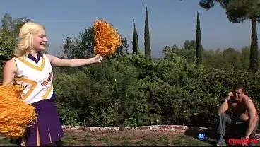 Cheerleader gets extra practice with the star quarterback