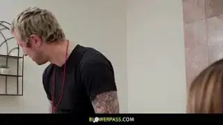 Coach Chad Alva Helps Julia James with a Cock Break.