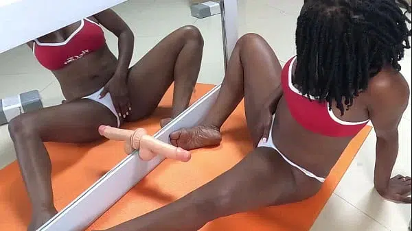 Flower fucking a big dick while sucking Lou’s balls and ass