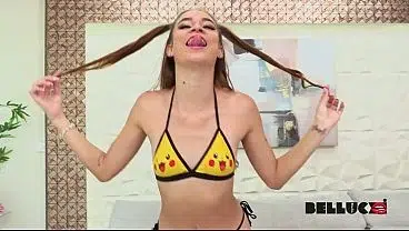 Innocent 18YO Petite Sweetheart Begs for triple destruccion – DP Ends with Huge Anal Gapes