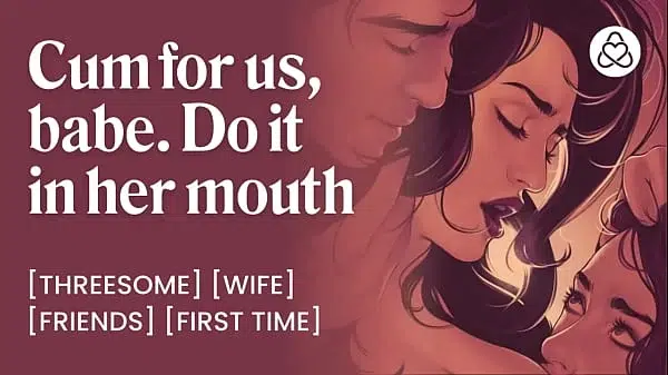 My wife swallows my sperm while her best friend eats her pussy | Wife sharing bisexual threesome | ASMR cock sucking