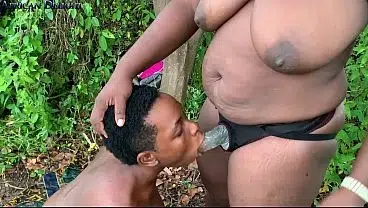 Outdoor Lezzies Strap-On Fuck in the Rain