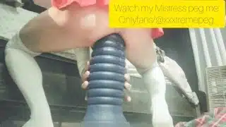 Sissy femboy anal training 101 with huge dildos.
