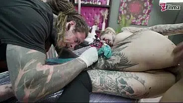 Big Tits Tattoo Babe Gets a Hard ANAL Pounding During a Tattoo Session – Gaping and ATM