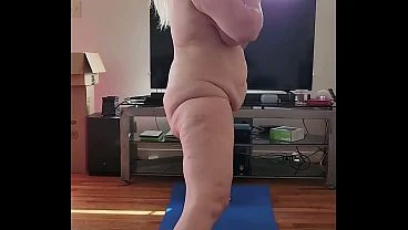 Hot BBW Doing Some Naked Yoga!
