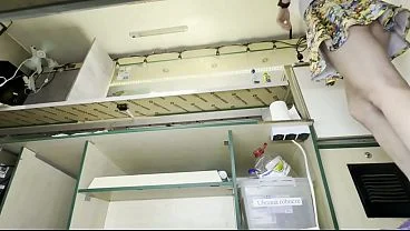 I left her alone so she had to clean the food truck an also go out in sexy uniform to serve the customers