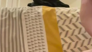 Male jerking off, afraid is someone will see him