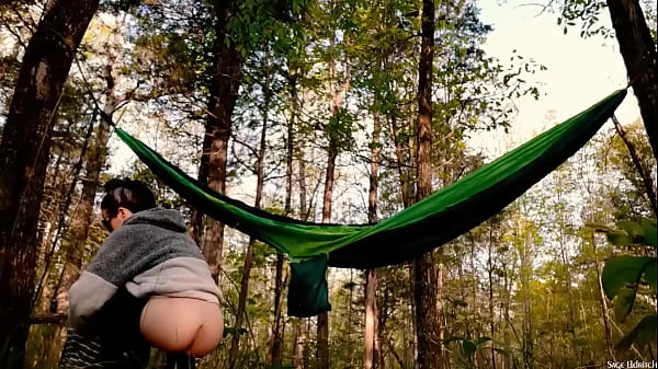 Outdoors Buttcrack: Sage Eldritch Taking Down Her Hammock
