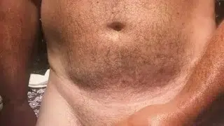 Sexy Daddy Bear masturbates outdoors and cums