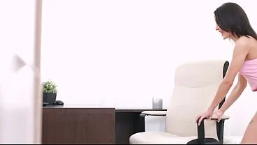 Skinny brunette babe gets anal fucked