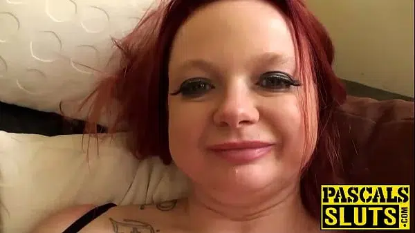 Stunning redhead MILF with big tits smashing her pussyhole